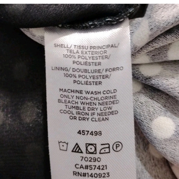 Ann Taylor LOFT Polka Dot Sleeveless Jumper Black White Women's Size L - Picture 5 of 5